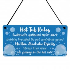 Hot Tub Rules Sign For Outside Hanging Shed Plaque Yard Sign