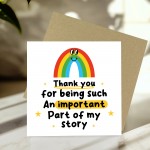 Thank You Card For Teacher Teaching Assistant Nursery Tutor