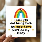 Thank You Card For Teacher Teaching Assistant Nursery Tutor