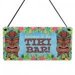 Welcome To The Tiki Bar Sign For Home Bar Hanging Wall Door Sign