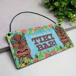 Welcome To The Tiki Bar Sign For Home Bar Hanging Wall Door Sign