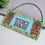 Welcome To The Tiki Bar Sign For Home Bar Hanging Wall Door Sign