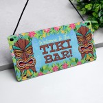 Welcome To The Tiki Bar Sign For Home Bar Hanging Wall Door Sign