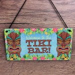 Welcome To The Tiki Bar Sign For Home Bar Hanging Wall Door Sign