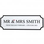 Personalised Street Signs Mr & Mrs Wedding Sign Vintage Style In