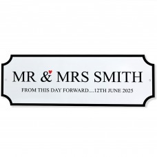 Personalised Street Signs Mr & Mrs Wedding Sign Vintage Style In