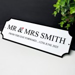 Personalised Street Signs Mr & Mrs Wedding Sign Vintage Style In