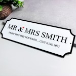 Personalised Street Signs Mr & Mrs Wedding Sign Vintage Style In