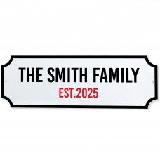 Personalised Street Sign Family Vintage Style Indoor Outdoor