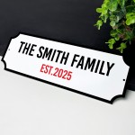 Personalised Street Sign Family Vintage Style Indoor Outdoor