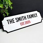 Personalised Street Sign Family Vintage Style Indoor Outdoor