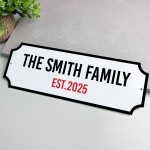Personalised Street Sign Family Vintage Style Indoor Outdoor