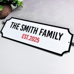 Personalised Street Sign Family Vintage Style Indoor Outdoor