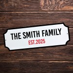 Personalised Street Sign Family Vintage Style Indoor Outdoor