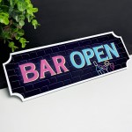 Bar Open Sign NEON EFFECT Home Bar Sign Man Cave Decor Pub
