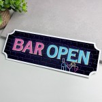 Bar Open Sign NEON EFFECT Home Bar Sign Man Cave Decor Pub