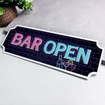 Bar Open Sign NEON EFFECT Home Bar Sign Man Cave Decor Pub