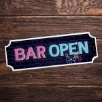 Bar Open Sign NEON EFFECT Home Bar Sign Man Cave Decor Pub