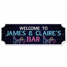 Personalised Bar Sign NEON EFFECT Home Bar Sign Man Cave Decor