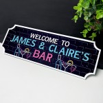 Personalised Bar Sign NEON EFFECT Home Bar Sign Man Cave Decor
