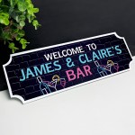 Personalised Bar Sign NEON EFFECT Home Bar Sign Man Cave Decor