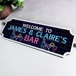 Personalised Bar Sign NEON EFFECT Home Bar Sign Man Cave Decor