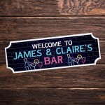 Personalised Bar Sign NEON EFFECT Home Bar Sign Man Cave Decor