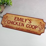 Personalised Chicken Coop Sign Outdoor Wall Plaque For Garden