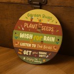 Funny Garden Sign Round Garden Sign For Outside Garden Rules