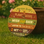 Funny Garden Sign Round Garden Sign For Outside Garden Rules