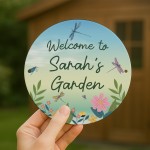 Personalised Welcome To Any Name's Garden Sign Dragonfly Sign