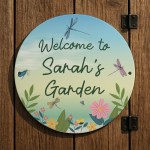 Personalised Welcome To Any Name's Garden Sign Dragonfly Sign