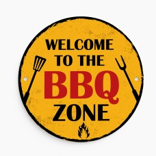 Welcome To The BBQ Zone Plaque For Garden BBQ Signs And Plaques