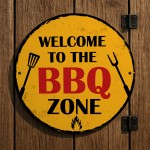 Welcome To The BBQ Zone Plaque For Garden BBQ Signs And Plaques