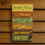 Garden Sign For Outside Funny Garden Rules Sign 22x12cm Acrylic 
