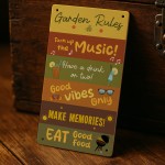 Garden Sign For Outside Funny Garden Rules Sign 22x12cm Acrylic 
