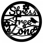Garden Sign Stress Free Zone Wall Mounted Outdoor Garden Shed 