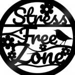 Garden Sign Stress Free Zone Wall Mounted Outdoor Garden Shed 