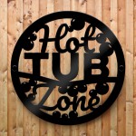 Hot Tub Plaque Wall Mounted Outdoor Garden Signs 23x23cm
