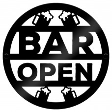 Bar Open Sign Wall Decor For Home Bar Man Cave Garden 23x23cm