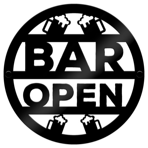 Bar Open Sign Wall Decor For Home Bar Man Cave Garden 23x23cm