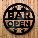 Bar Open Sign Wall Decor For Home Bar Man Cave Garden 23x23cm
