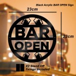 Bar Open Sign Wall Decor For Home Bar Man Cave Garden 23x23cm