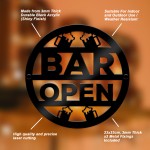 Bar Open Sign Wall Decor For Home Bar Man Cave Garden 23x23cm