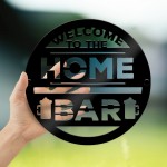 Home Bar Welcome Sign Plaque Garden Bar Man Cave 23x23cm
