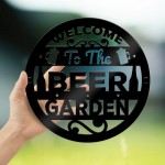 Beer Garden Welcome Signs For Outside Home Bar Pub 23x23cm