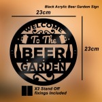 Beer Garden Welcome Signs For Outside Home Bar Pub 23x23cm