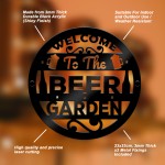 Beer Garden Welcome Signs For Outside Home Bar Pub 23x23cm