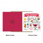 Personalised Teacher Thank You Card Teacher Appreciation