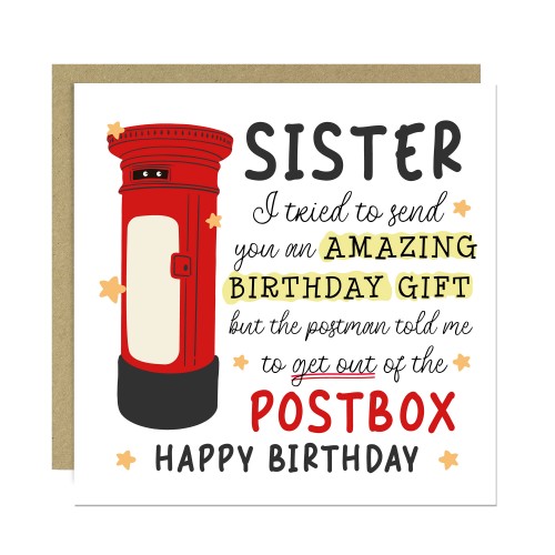 Funny Birthday Card For Sister Novelty Birthday Card For Her